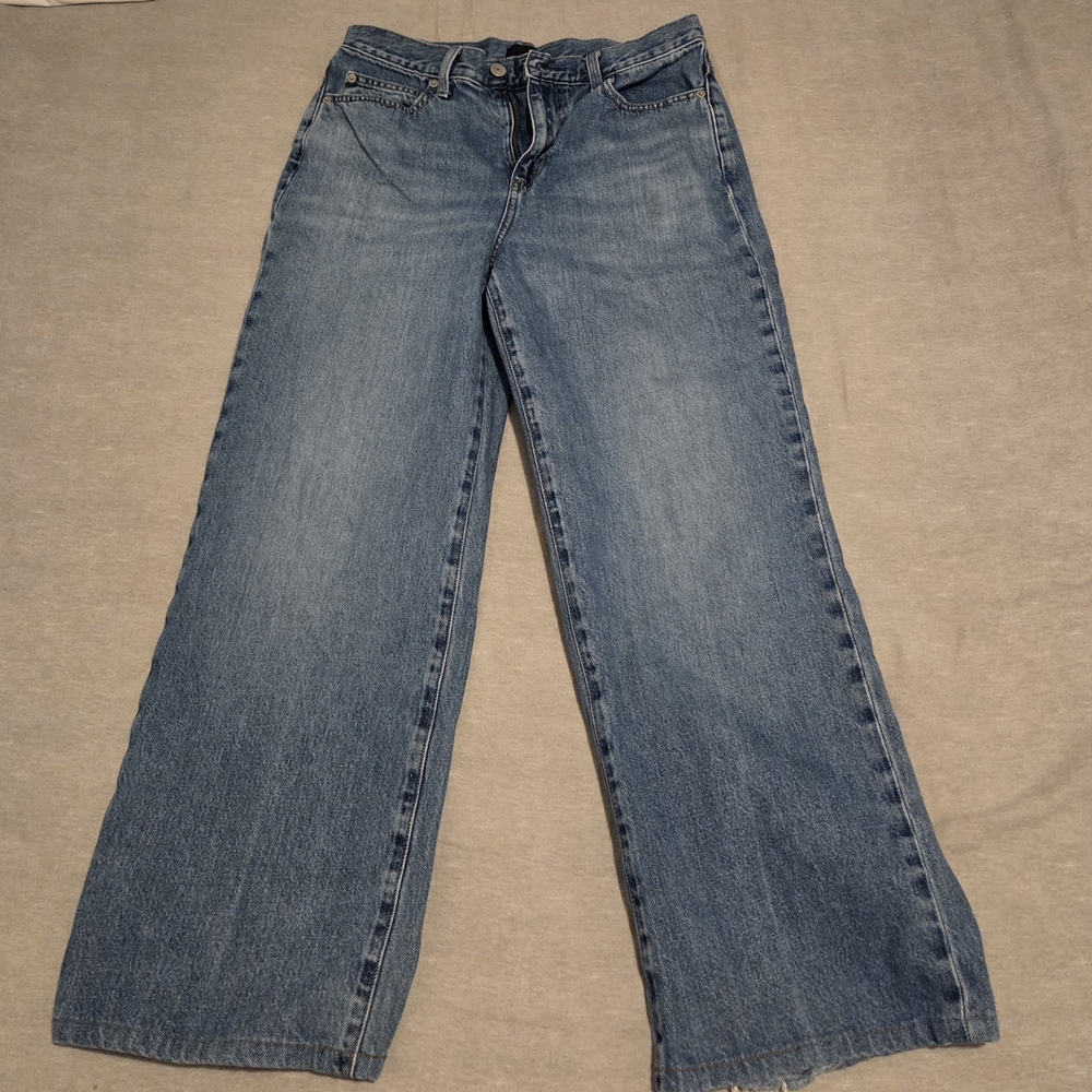 Uniqlo Women's Flare Wide Leg Jeans in Blue